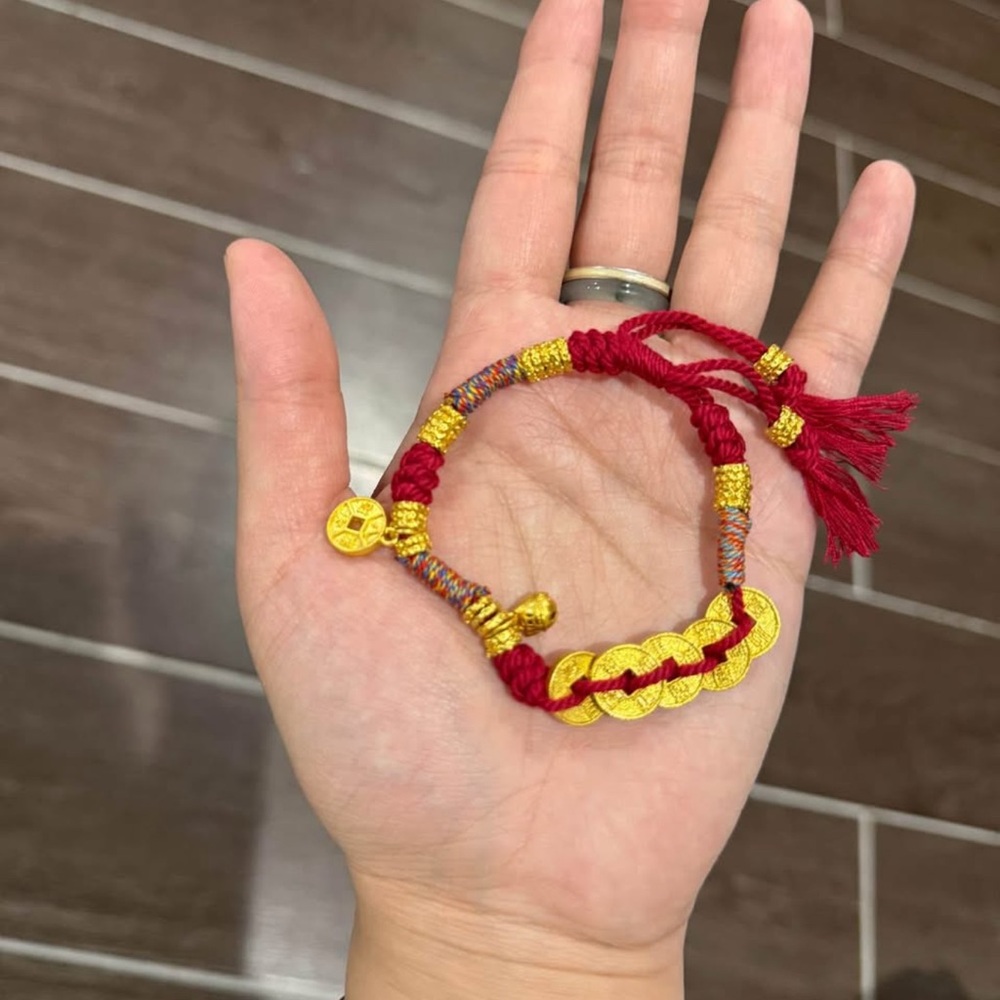Red and Gold Braided Bracelet
